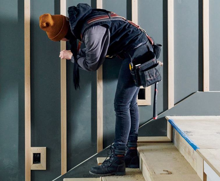 Caterpillar botte de travail echo imperméable à embout d\'acier noir femmes 0T2P8262 | bottes de travail