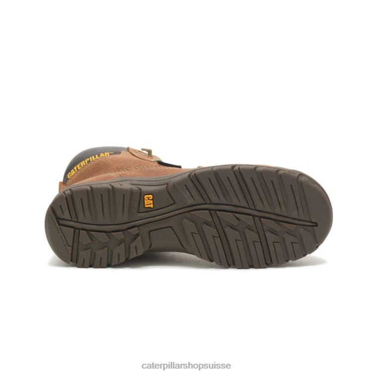 Caterpillar botte de travail à embout composite imperméable à la résorption brun femmes 0T2P8266 | bottes de travail