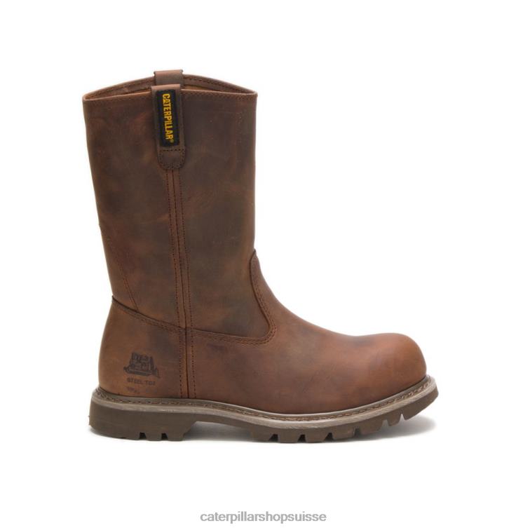 Caterpillar botte de travail revolver à embout d'acier Beige foncé femmes 0T2P8272 | bottes de travail
