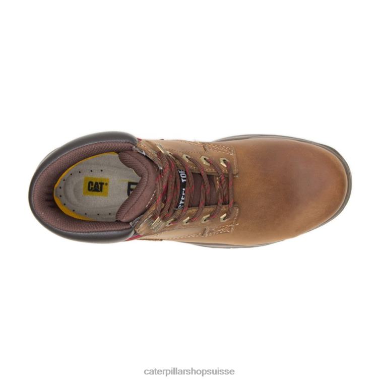 Caterpillar botte de travail étanche dryverse de 6 po à embout d\'acier marron foncé femmes 0T2P8284 | bottes de travail