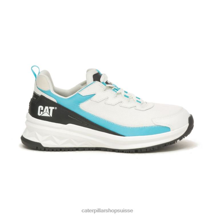 Caterpillar Chaussure de travail à bout en composite de carbone Stream Runner blanc/bleu vif femmes 0T2P8291 | chaussures de travail