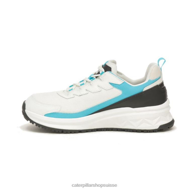 Caterpillar Chaussure de travail à bout en composite de carbone Stream Runner blanc/bleu vif femmes 0T2P8291 | chaussures de travail