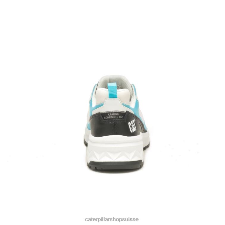 Caterpillar Chaussure de travail à bout en composite de carbone Stream Runner blanc/bleu vif femmes 0T2P8291 | chaussures de travail