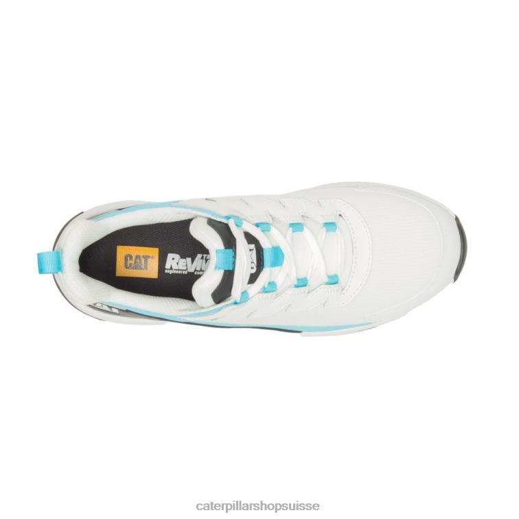 Caterpillar Chaussure de travail à bout en composite de carbone Stream Runner blanc/bleu vif femmes 0T2P8291 | chaussures de travail