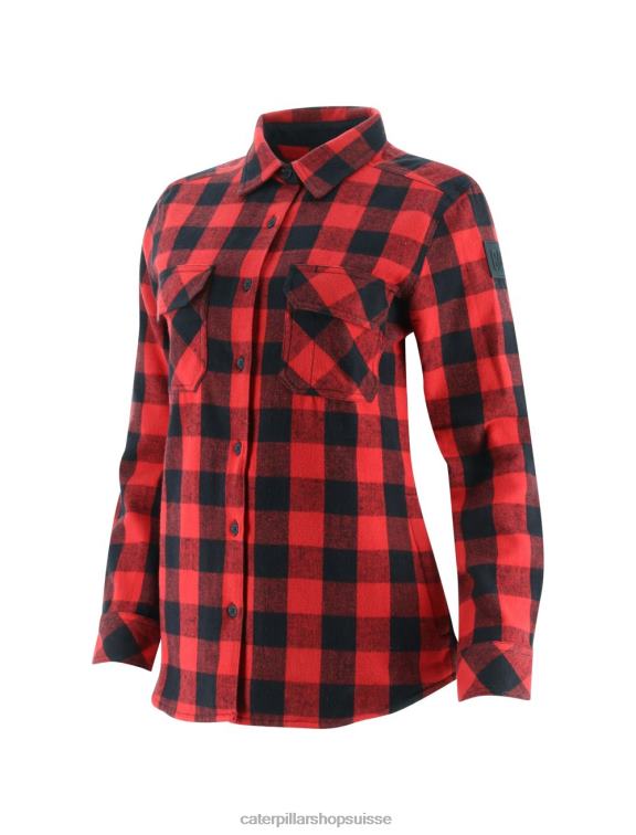Caterpillar chemise épaisse à carreaux buffalo rouge femmes 0T2P8318 | hauts et vêtements d'extérieur