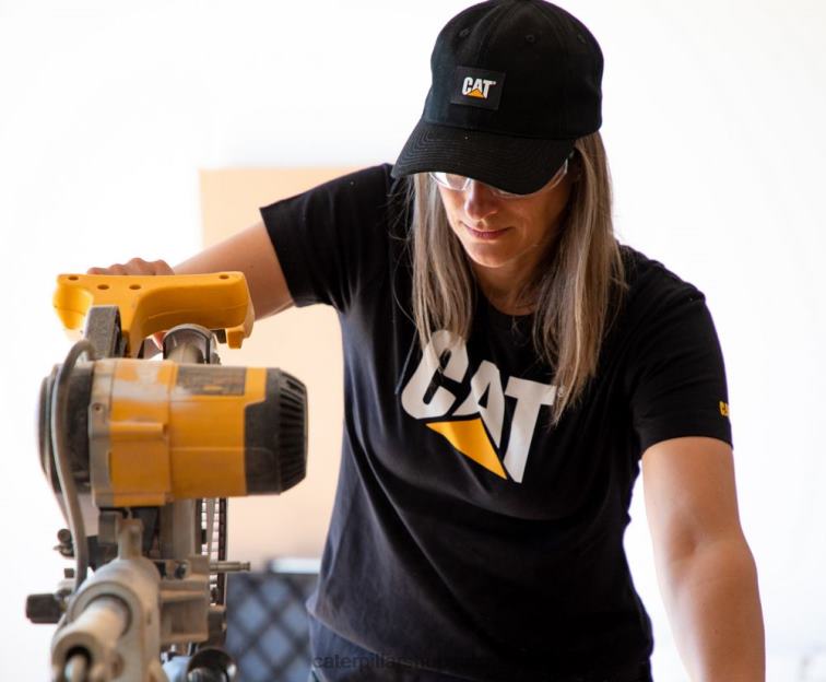 Caterpillar t-shirt à logo noir femmes 0T2P8322 | hauts et vêtements d\'extérieur
