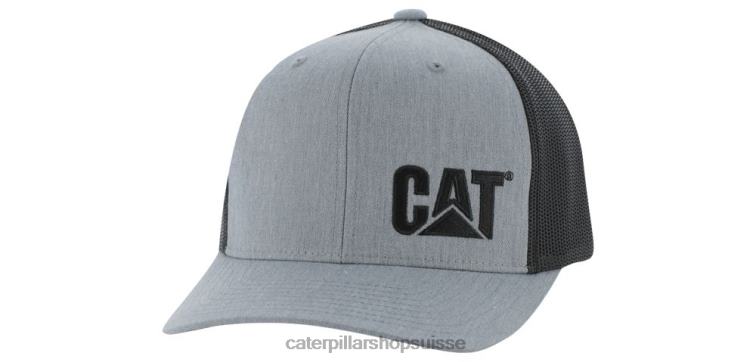 Caterpillar chapeau de camionneur de marque de chat gris chiné Hommes 0T2P8257 | chapeau