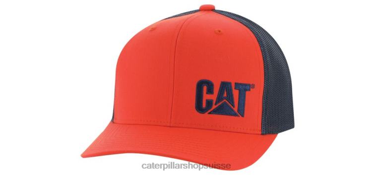 Caterpillar chapeau de camionneur de marque de chat orange Hommes 0T2P8258 | chapeau