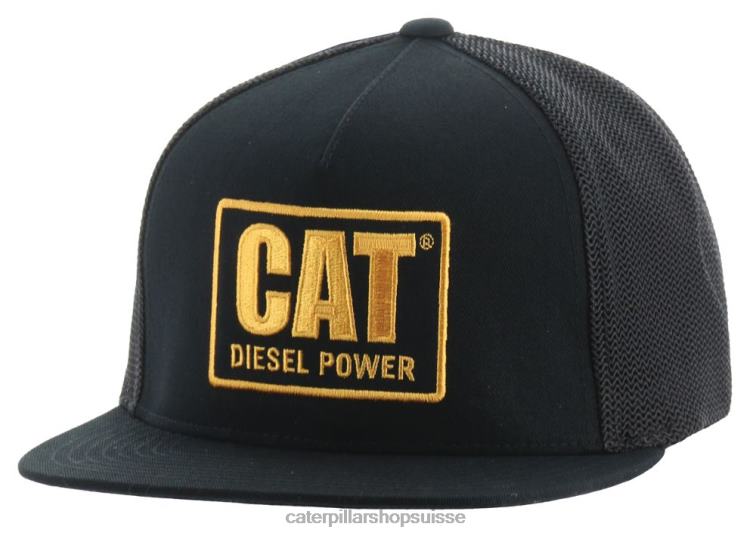 Caterpillar plafond de facture plate de puissance diesel or noir Hommes 0T2P8248 | chapeau