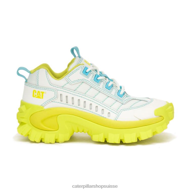 Caterpillar chaussure suralimentée intrus blanc brillant/jaune citron pâle Hommes 0T2P8121 | baskets épaisses décontractées