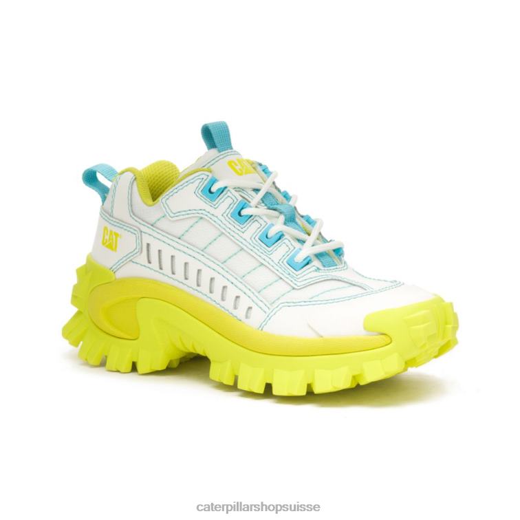 Caterpillar chaussure suralimentée intrus blanc brillant/jaune citron pâle Hommes 0T2P8121 | baskets épaisses décontractées