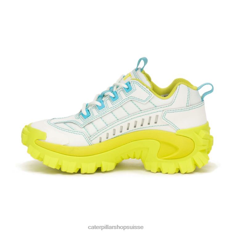 Caterpillar chaussure suralimentée intrus blanc brillant/jaune citron pâle Hommes 0T2P8121 | baskets épaisses décontractées