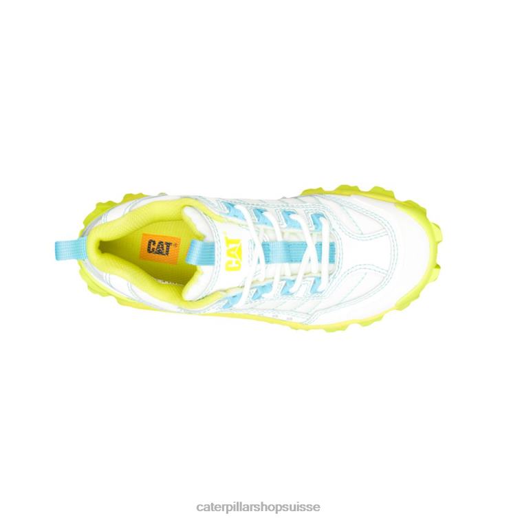 Caterpillar chaussure suralimentée intrus blanc brillant/jaune citron pâle Hommes 0T2P8121 | baskets épaisses décontractées