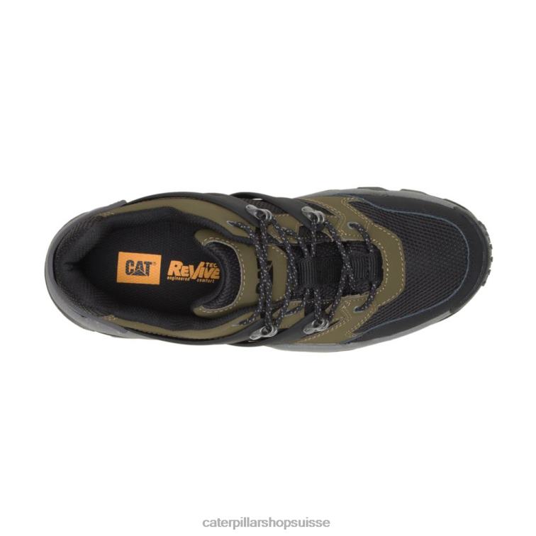 Caterpillar sneaker de réacteur olive foncé/noir Hommes 0T2P8159 | baskets épaisses décontractées