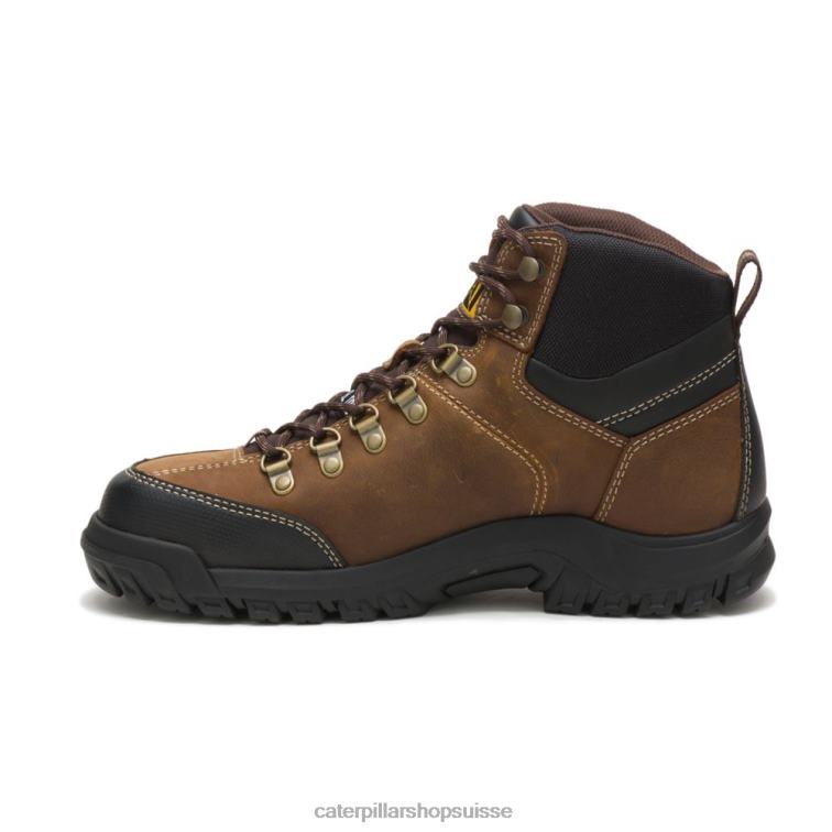 Caterpillar Botte de travail à embout d\'acier imperméable à seuil vrai marron Hommes 0T2P811 | bottes de travail