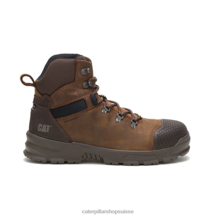 Caterpillar X Accomplice botte de travail imperméable à embout d'acier vrai marron Hommes 0T2P820 | bottes de travail