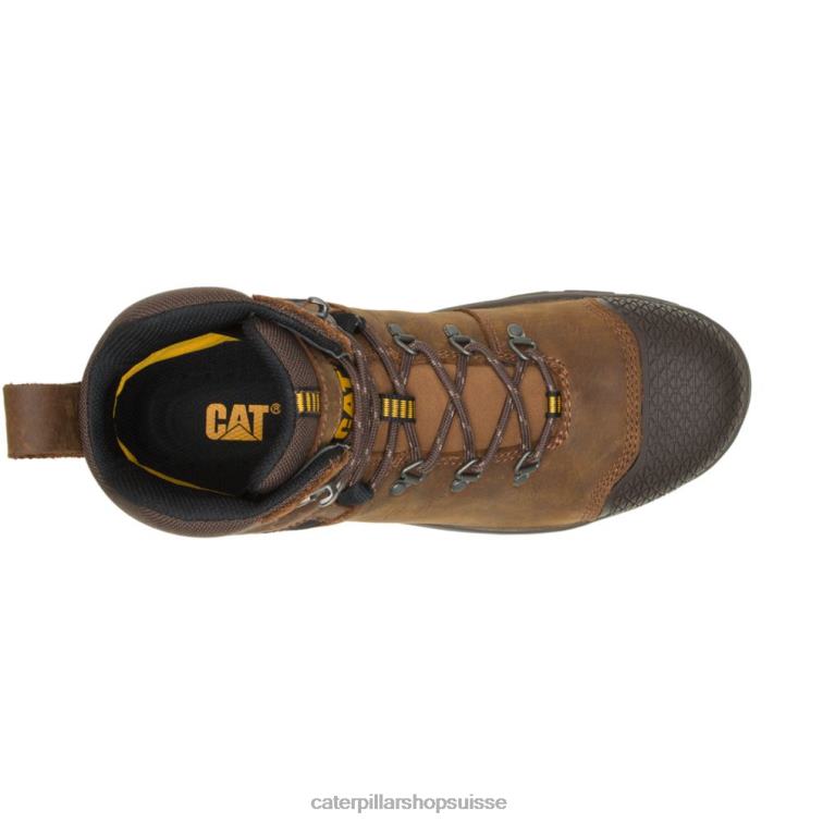 Caterpillar X Accomplice botte de travail imperméable à embout d\'acier vrai marron Hommes 0T2P820 | bottes de travail