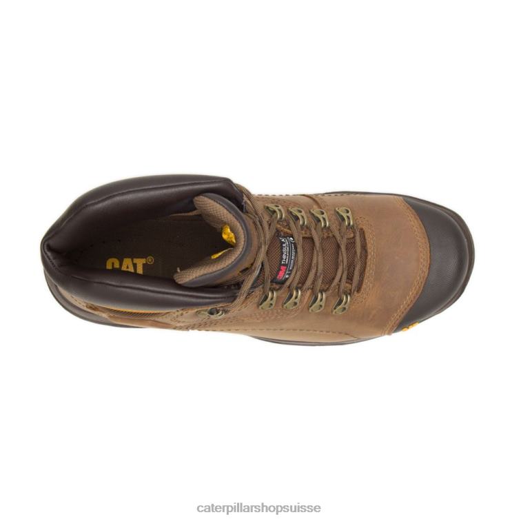 Caterpillar botte de travail à embout d\'acier Thinsulate hi imperméable de diagnostic Beige foncé Hommes 0T2P842 | bottes de travail