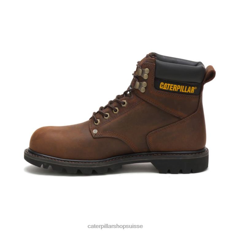 Caterpillar botte de travail à embout d\'acier de deuxième quart de travail marron foncé Hommes 0T2P816 | bottes de travail
