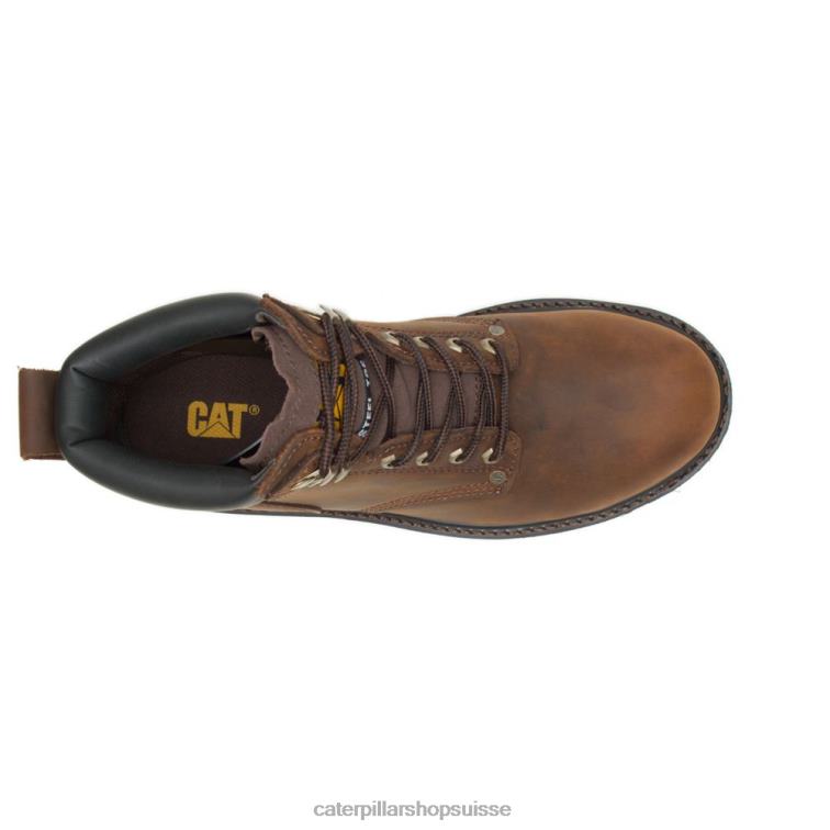 Caterpillar botte de travail à embout d\'acier de deuxième quart de travail marron foncé Hommes 0T2P816 | bottes de travail