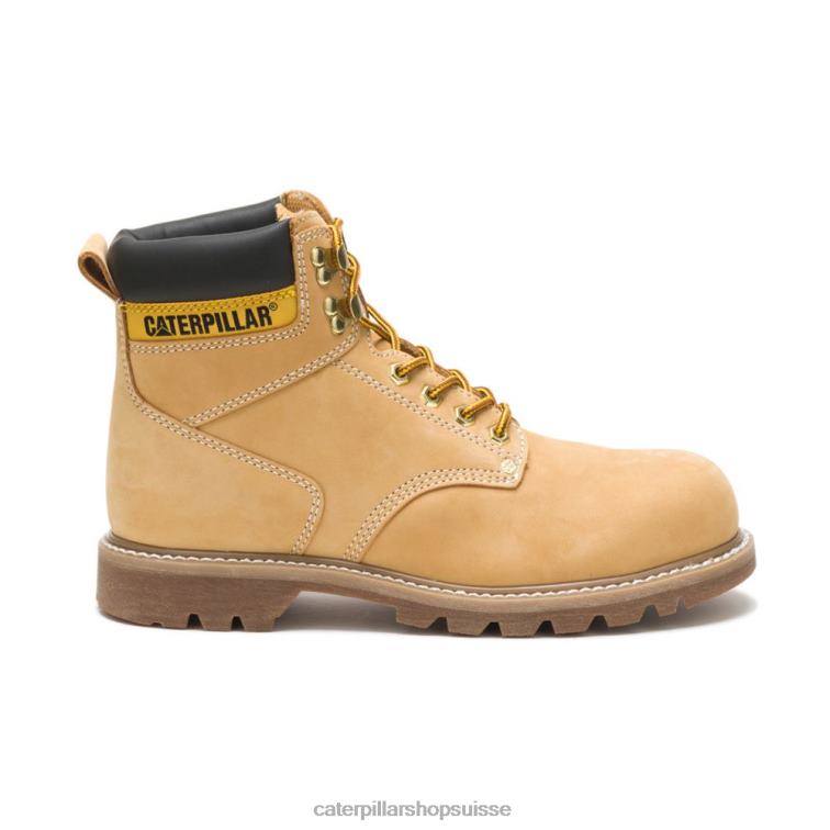 Caterpillar botte de travail à embout d'acier de deuxième quart de travail nubuck miel Hommes 0T2P818 | bottes de travail