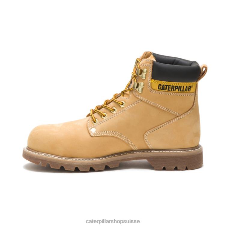 Caterpillar botte de travail à embout d\'acier de deuxième quart de travail nubuck miel Hommes 0T2P818 | bottes de travail