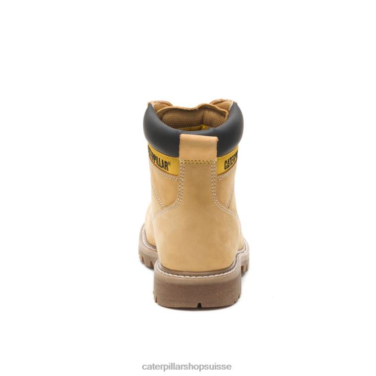 Caterpillar botte de travail à embout d\'acier de deuxième quart de travail nubuck miel Hommes 0T2P818 | bottes de travail
