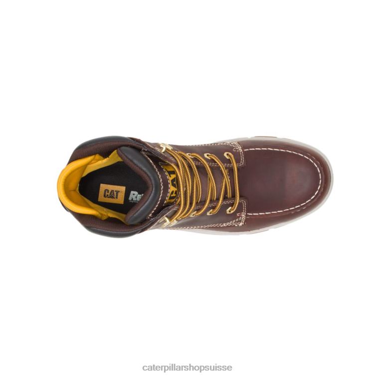 Caterpillar botte de travail à embout en composite de carbone imperméable aux chocs frère brun Hommes 0T2P844 | bottes de travail