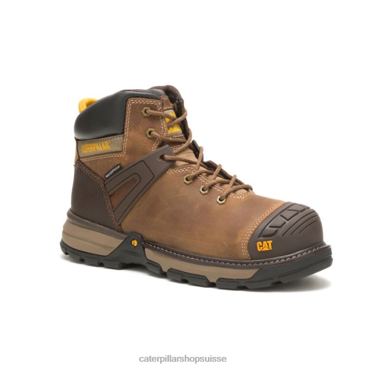 Caterpillar botte de travail imperméable à bout souple superlite pour excavatrice Beige foncé Hommes 0T2P859 | bottes de travail