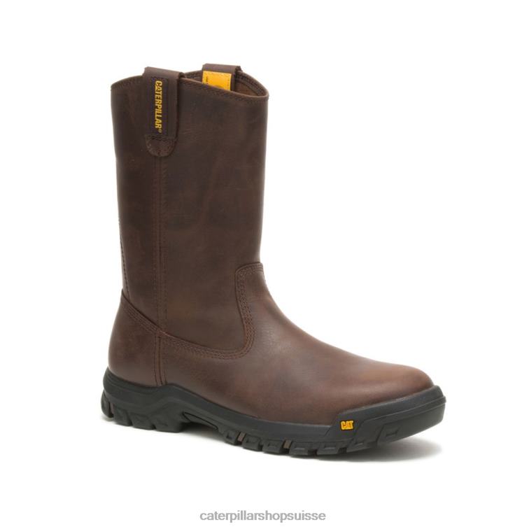 Caterpillar botte de travail à tirette marron d\'été Hommes 0T2P856 | bottes de travail