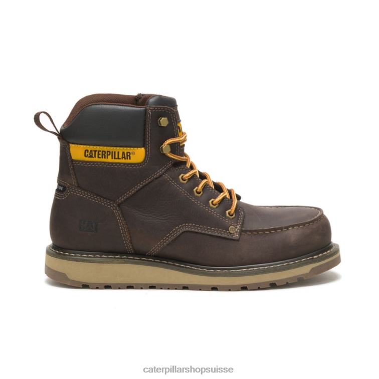 Caterpillar calibrer la botte de travail à embout d'acier cuir marron Hommes 0T2P851 | bottes de travail