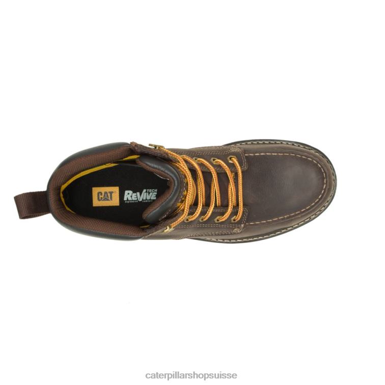 Caterpillar calibrer la botte de travail à embout d\'acier cuir marron Hommes 0T2P851 | bottes de travail