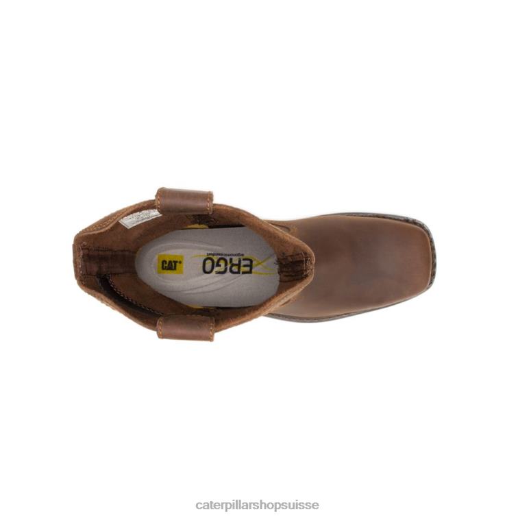 Caterpillar wellston botte de travail à embout d\'acier marron foncé Hommes 0T2P829 | bottes de travail