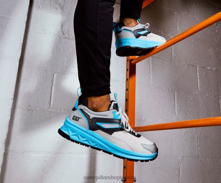 Caterpillar Chaussure de travail à bout en composite de carbone Stream Runner blanc/bleu vif Hommes 0T2P883 | chaussures de travail