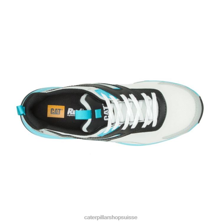 Caterpillar Chaussure de travail à bout en composite de carbone Stream Runner blanc/bleu vif Hommes 0T2P883 | chaussures de travail