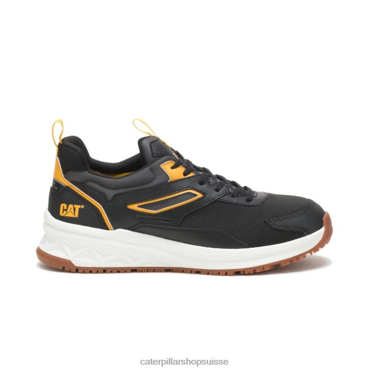 Caterpillar Chaussure de travail à bout en composite de carbone Stream Runner noir/chat jaune Hommes 0T2P882 | chaussures de travail
