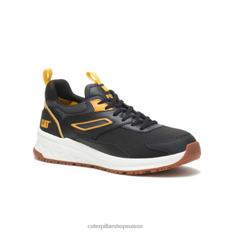 Caterpillar Chaussure de travail à bout en composite de carbone Stream Runner noir/chat jaune Hommes 0T2P882 | chaussures de travail
