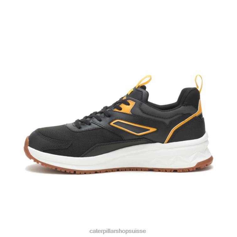 Caterpillar Chaussure de travail à bout en composite de carbone Stream Runner noir/chat jaune Hommes 0T2P882 | chaussures de travail