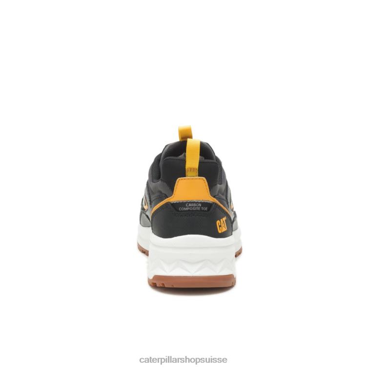 Caterpillar Chaussure de travail à bout en composite de carbone Stream Runner noir/chat jaune Hommes 0T2P882 | chaussures de travail