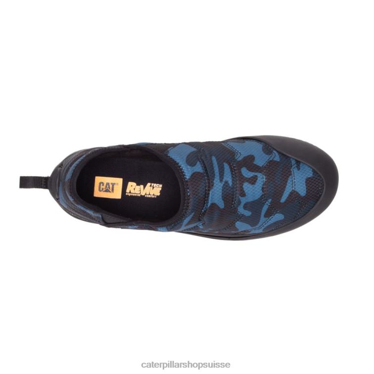Caterpillar enfiler croisé camouflage bleu Hommes 0T2P8172 | chaussures décontractées