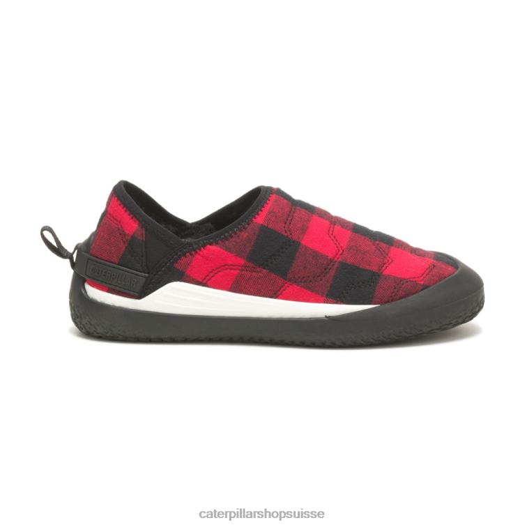 Caterpillar enfiler croisé plaid rouge Hommes 0T2P8170 | chaussures décontractées