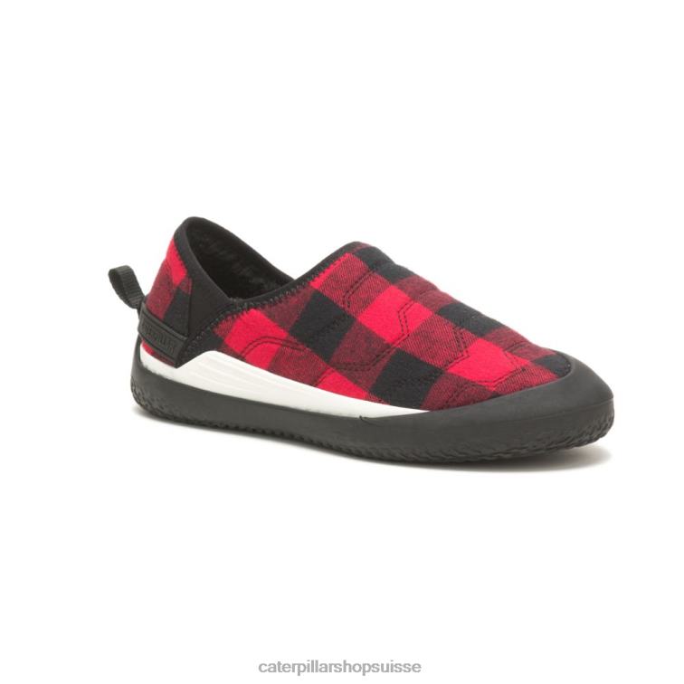 Caterpillar enfiler croisé plaid rouge Hommes 0T2P8170 | chaussures décontractées