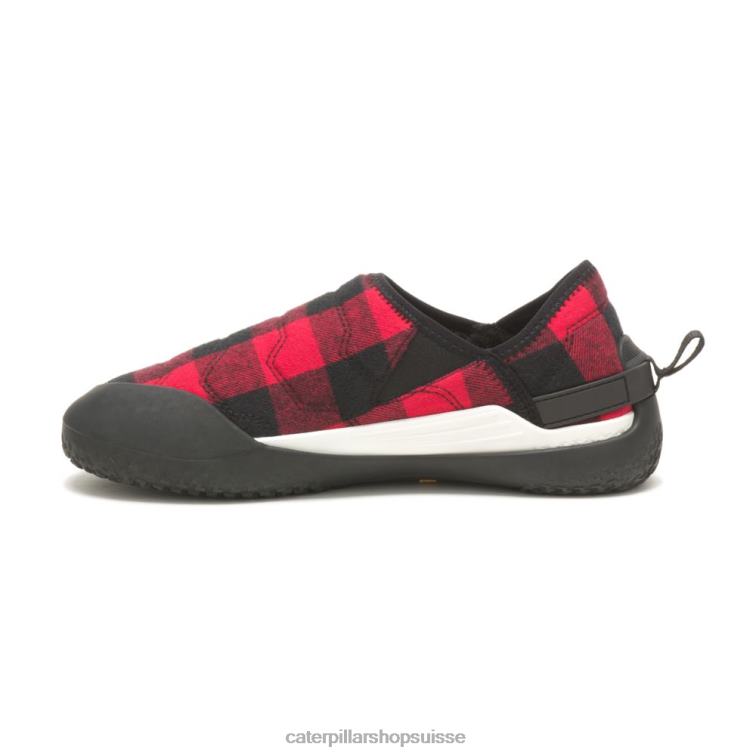 Caterpillar enfiler croisé plaid rouge Hommes 0T2P8170 | chaussures décontractées