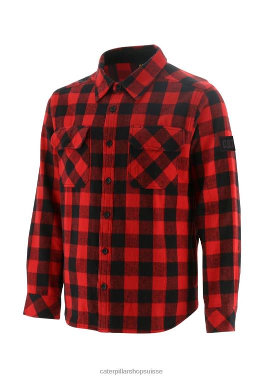Caterpillar chemise épaisse à carreaux buffalo rouge Hommes 0T2P8228 | hauts et vêtements d'extérieur