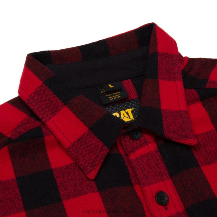 Caterpillar chemise épaisse à carreaux buffalo rouge Hommes 0T2P8228 | hauts et vêtements d\'extérieur