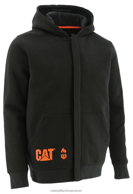 Caterpillar sweat à capuche zippé d'épaisseur moyenne résistant aux flammes noir Hommes 0T2P8238 | hauts et vêtements d'extérieur