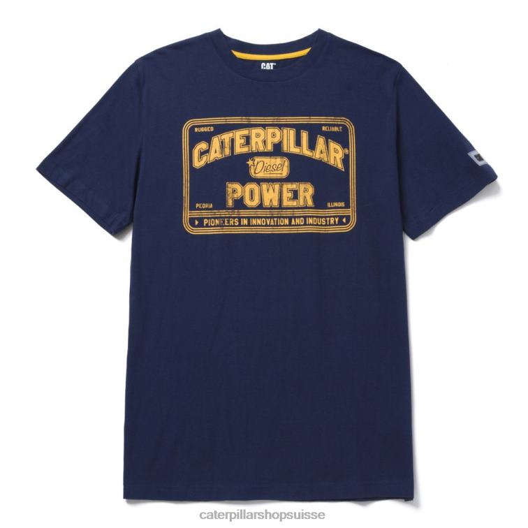 Caterpillar té de puissance bleu de détroit Hommes 0T2P8239 | hauts et vêtements d'extérieur