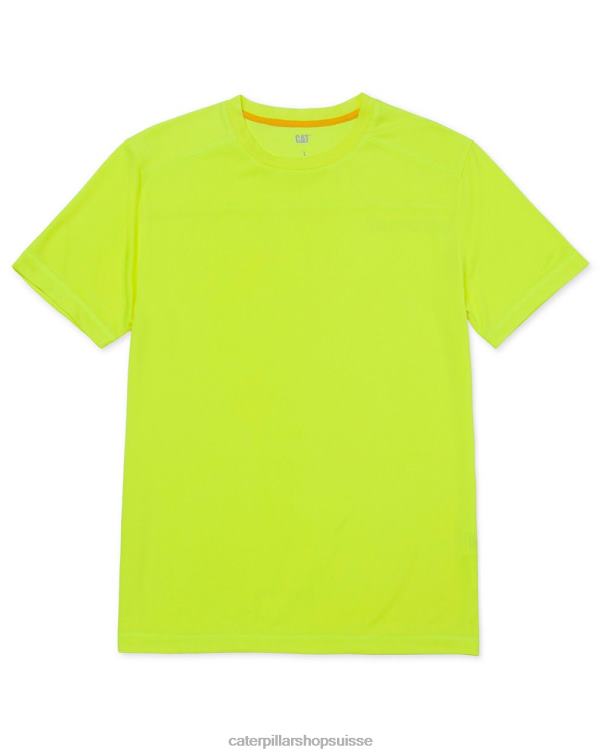 Caterpillar t-shirt coolmax à manches courtes jaune haute visibilité Hommes 0T2P8219 | hauts et vêtements d'extérieur