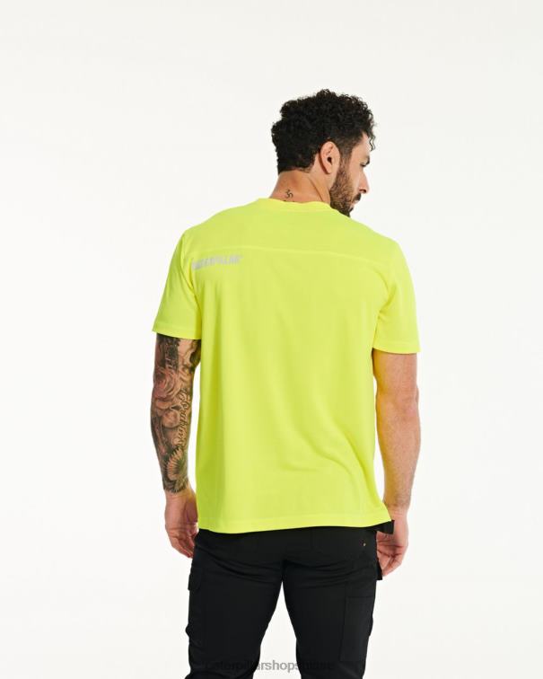 Caterpillar t-shirt coolmax à manches courtes jaune haute visibilité Hommes 0T2P8219 | hauts et vêtements d\'extérieur