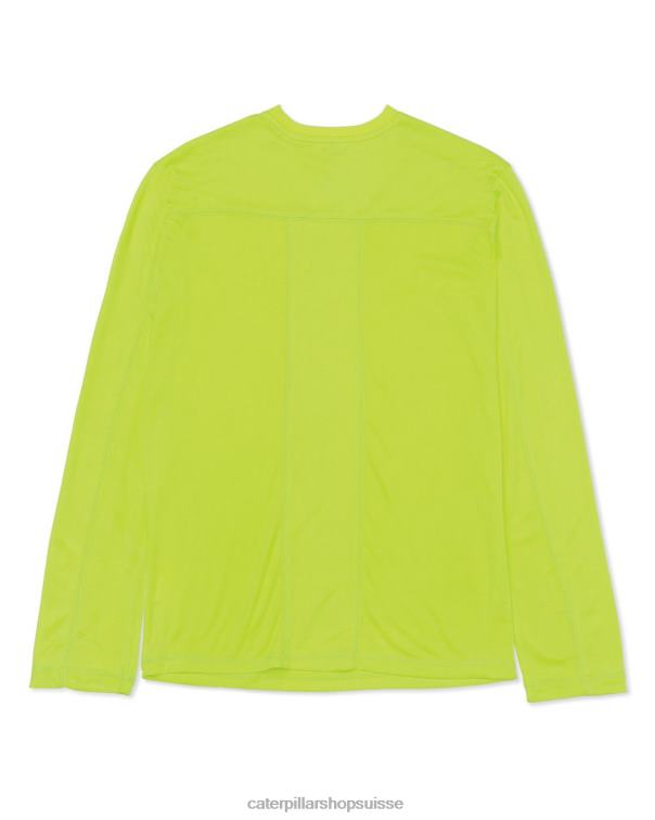 Caterpillar t-shirt coolmax à manches longues jaune haute visibilité Hommes 0T2P8233 | hauts et vêtements d\'extérieur